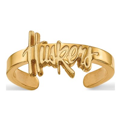 University of Nebraska Gold-Plated Sterling Silver Huskers Toe Ring