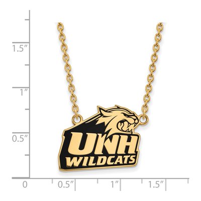 UNH Wildcats Enamel Pendant Necklace, 18" Gold-Plated – view 2