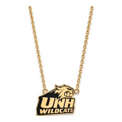 UNH Wildcats Enamel Pendant Necklace, 18" Gold-Plated
