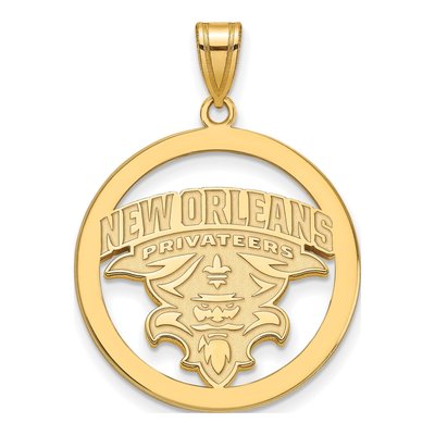 University of New Orleans Gold-Plated Sterling Silver Extra Large Circle Pendant
