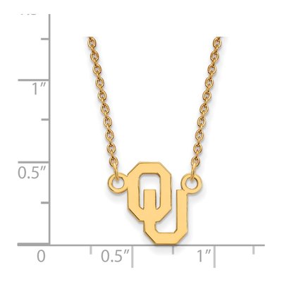 University of Oklahoma Gold-Plated Sterling Silver Small O-U Pendant Necklace – view 2