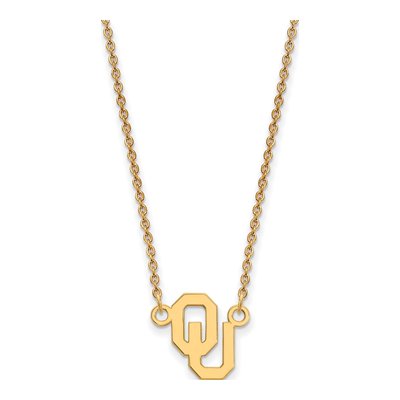 University of Oklahoma Gold-Plated Sterling Silver Small O-U Pendant Necklace