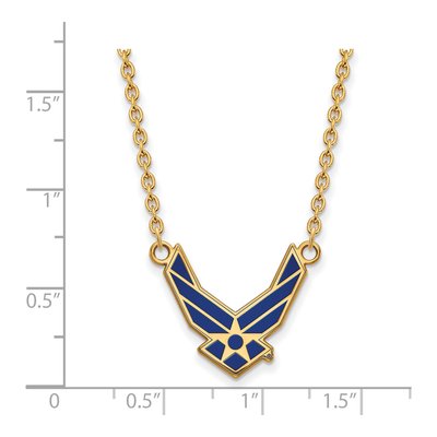 U.S. Air Force Enamel Pendant Necklace, 18" Silver – view 2