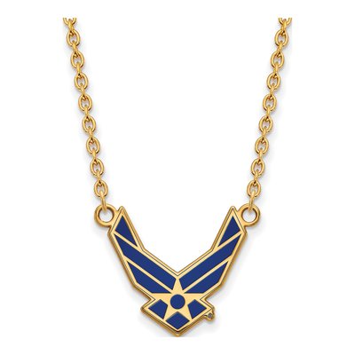 U.S. Air Force Enamel Pendant Necklace, 18" Silver