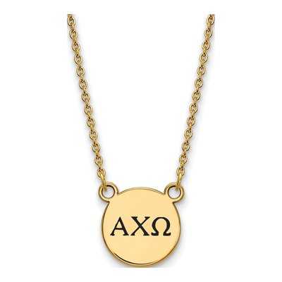 Alpha Chi Omega Gold-Plated Sterling Silver Small Sorority Necklace