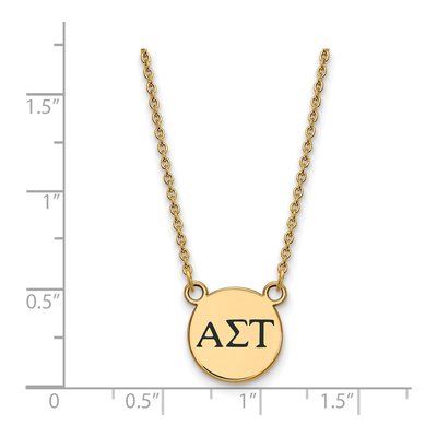 Alpha Sigma Tau Gold-Plated Sterling Silver Small Sorority Necklace – view 2