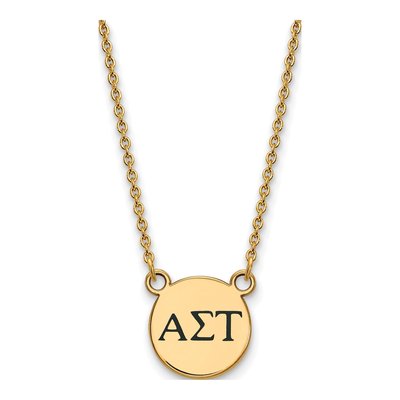 Alpha Sigma Tau Gold-Plated Sterling Silver Small Sorority Necklace