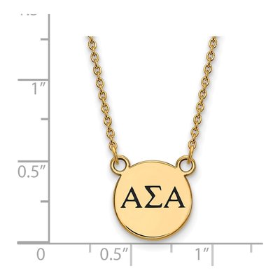 Alpha Sigma Alpha Gold-Plated Sterling Silver Small Sorority Necklace – view 2