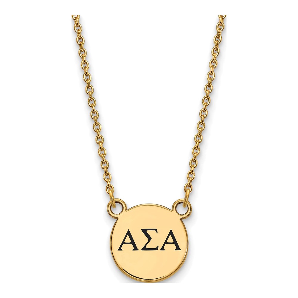 Alpha Sigma Alpha Gold-Plated Sterling Silver Small Sorority Necklace