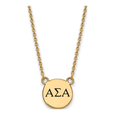 Alpha Sigma Alpha Gold-Plated Sterling Silver Small Sorority Necklace