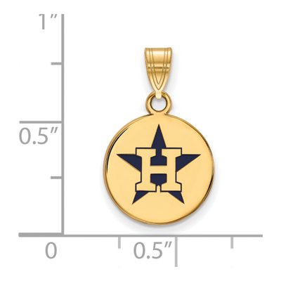 Houston Astros Gold-Plated Sterling Silver Small Enameled Star Letter H Pendant – view 2
