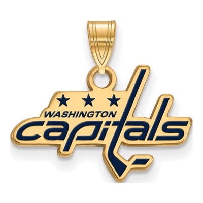 Washington Capitals Gold-Plated Sterling Silver Small Enameled Pendant