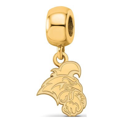 Coastal Carolina University Gold-Plated Sterling Silver Small Chanticleer Dangle Bead