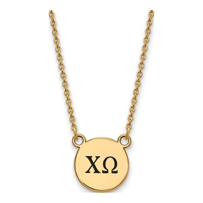 Chi Omega Gold-Plated Sterling Silver Small Sorority Necklace