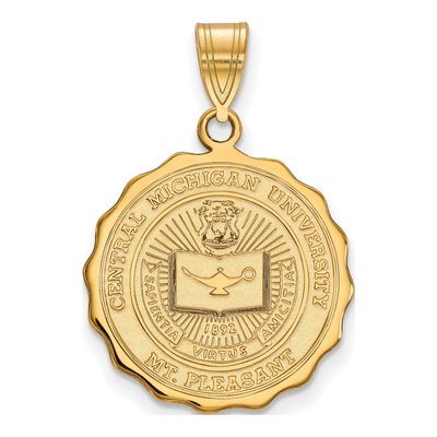 Central Michigan University Gold-Plated Sterling Silver Large Crest Pendant