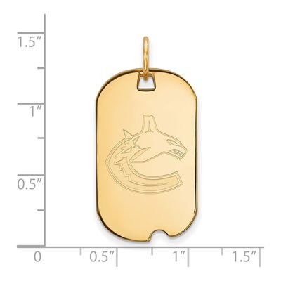 Vancouver Canucks Gold-Plated Sterling Silver Small Dog Tag Pendant – view 2