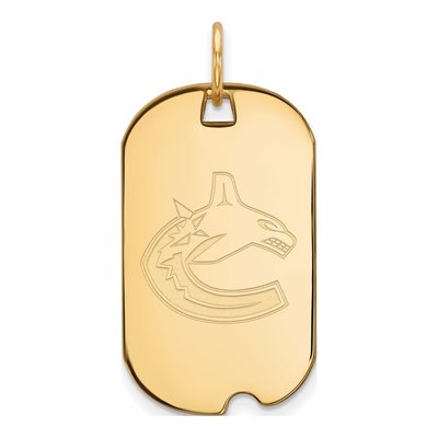 Vancouver Canucks Gold-Plated Sterling Silver Small Dog Tag Pendant