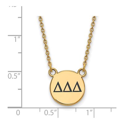 Delta Delta Delta Gold-Plated Sterling Silver Small Sorority Pendant Necklace – view 2