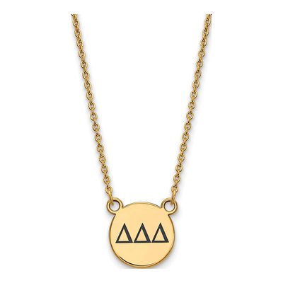 Delta Delta Delta Gold-Plated Sterling Silver Small Sorority Pendant Necklace