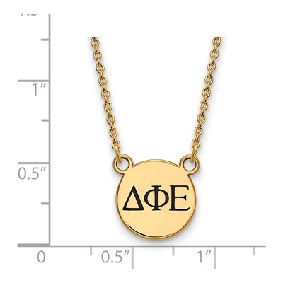 Delta Phi Epsilon Gold-Plated Sterling Silver Small Sorority Pendant Necklace – view 2