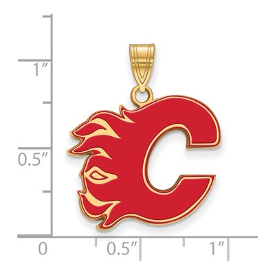 Calgary Flames Gold-Plated Sterling Silver Large Letter C Pendant – view 2