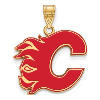 Calgary Flames Gold-Plated Sterling Silver Large Letter C Pendant