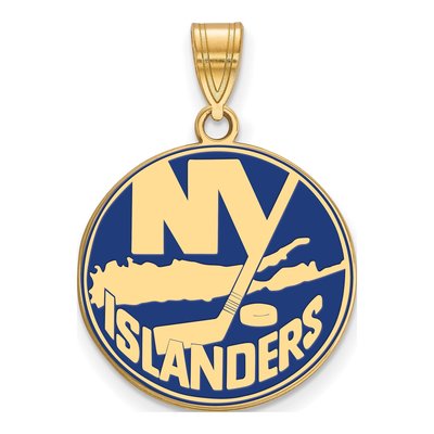 New York Islanders Gold-Plated Sterling Silver Large NY Enameled Pendant