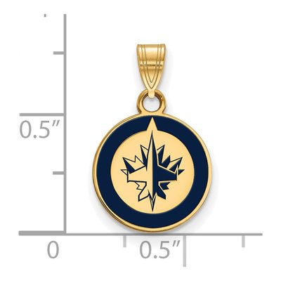 Winnipeg Jets Gold-Plated Sterling Silver Small Enameled Pendant – view 2