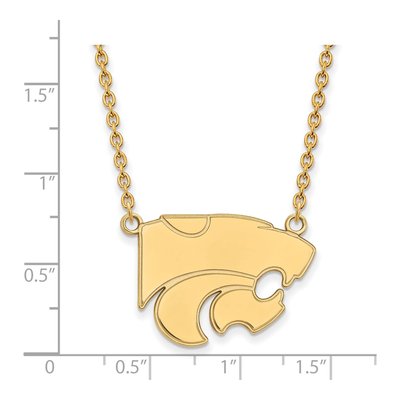 Kansas State University Gold-Plated Sterling Silver Large Wildcat Necklace – view 2