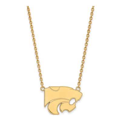 Kansas State University Gold-Plated Sterling Silver Large Wildcat Necklace