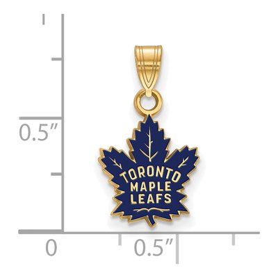 Toronto Maple Leafs Gold-Plated Sterling Silver Small Enamel Pendant – view 2