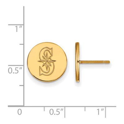 Seattle Mariners Gold-Plated Sterling Silver Disc Stud Earrings – view 2