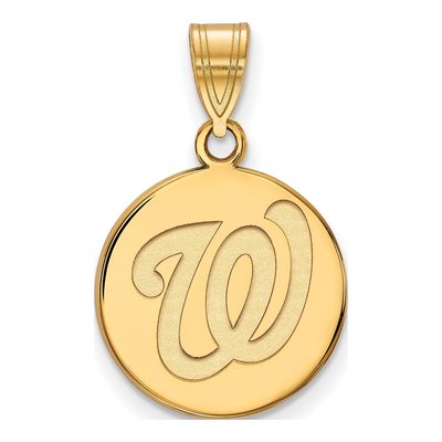 Washington Nationals Gold-Plated Sterling Silver Medium Disc Pendant
