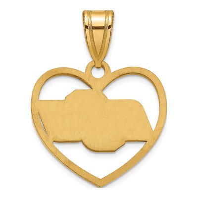Oklahoma State University Gold-Plated Sterling Silver Medium O-S-U Heart Pendant – view 4
