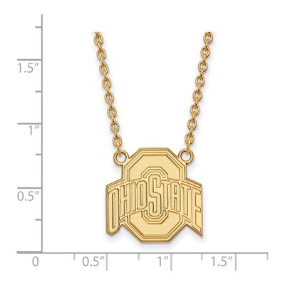 Ohio State University Gold-Plated Sterling Silver Large Pendant Necklace – view 2