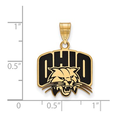 Ohio University Gold-Plated Sterling Silver Medium Enameled Pendant – view 2