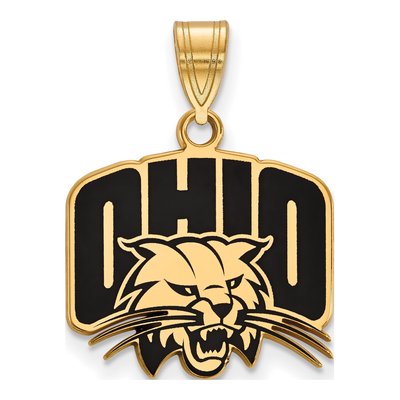Ohio University Gold-Plated Sterling Silver Medium Enameled Pendant