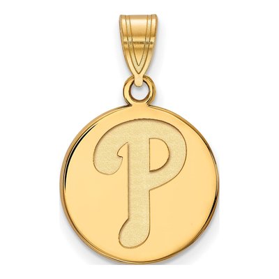 Philadelphia Phillies Gold-Plated Sterling Silver Medium Disc Pendant