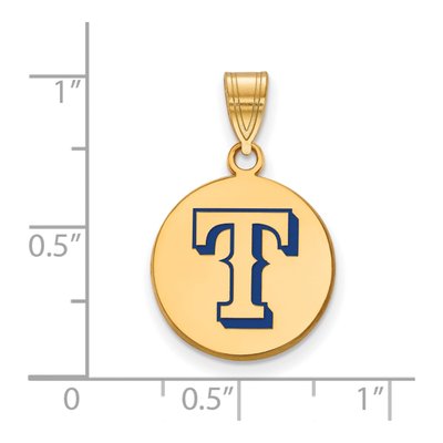 Texas Rangers Gold-Plated Sterling Silver Medium Enamel Disc Pendant – view 2