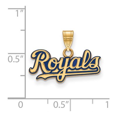 Kansas City Royals Gold-Plated Sterling Silver Small KC Enamel Pendant – view 2