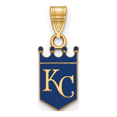 Kansas City Royals Gold-Plated Sterling Silver Small KC Enamel Pendant