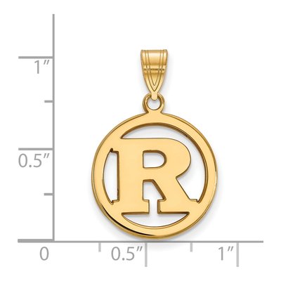 Rutgers University Gold-Plated Sterling Silver Medium Letter R Pendant – view 2