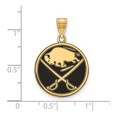 Buffalo Sabres Gold-Plated Sterling Silver Large Enameled Pendant – view 2
