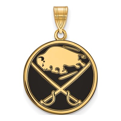 Buffalo Sabres Gold-Plated Sterling Silver Large Enameled Pendant