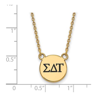 Sigma Delta Tau Gold-Plated Sterling Silver Small Sorority Pendant Necklace – view 2