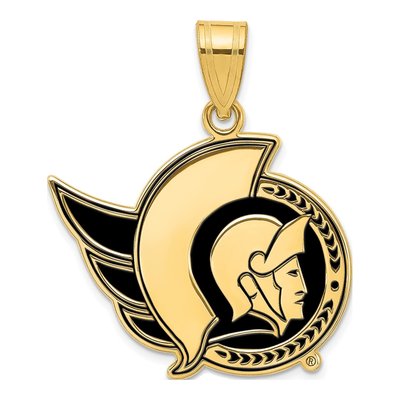 Ottawa Senators Gold-Plated Sterling Silver Large Enameled Pendant