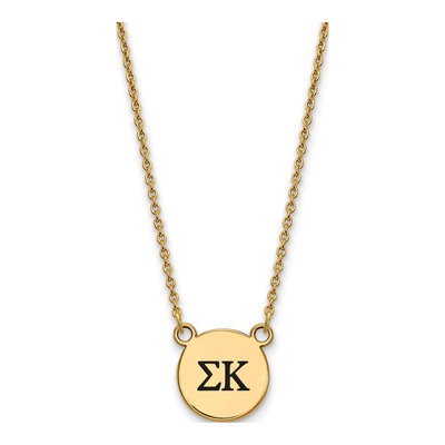 Sigma Kappa Gold-Plated Sterling Silver Small Sorority Necklace