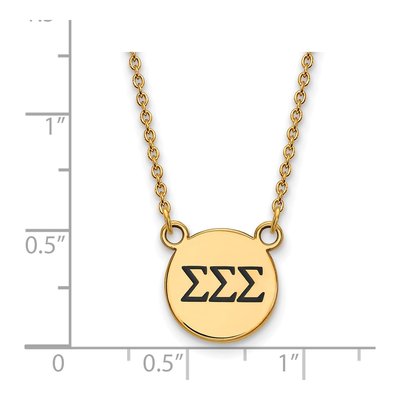 Sigma Sigma Sigma Gold-Plated Sterling Silver Small Tri Sorority Pendant – view 2