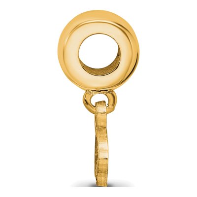 Texas State University Gold-Plated Sterling Silver Extra Small Bobcat Dangle Bead – view 2