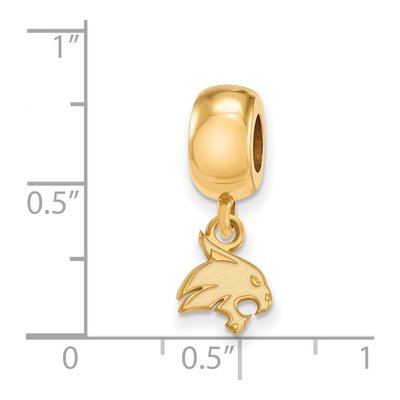 Texas State University Gold-Plated Sterling Silver Extra Small Bobcat Dangle Bead – view 3